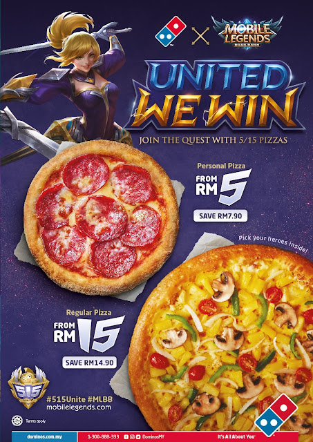 Kempen "United We Win" Dengan Mobile Legends  || Rakyat Malaysia Nikmati Personal Pizza RM5 & Regular Pizza RM15