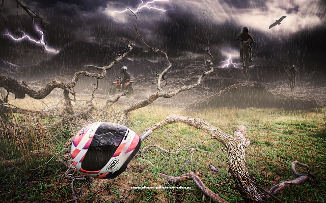 Motocross thunder - photo manipulation