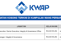 Kekosongan Jawatan di Kumpulan Wang Persaraan (KWAP) - Pelbagai Jawatan