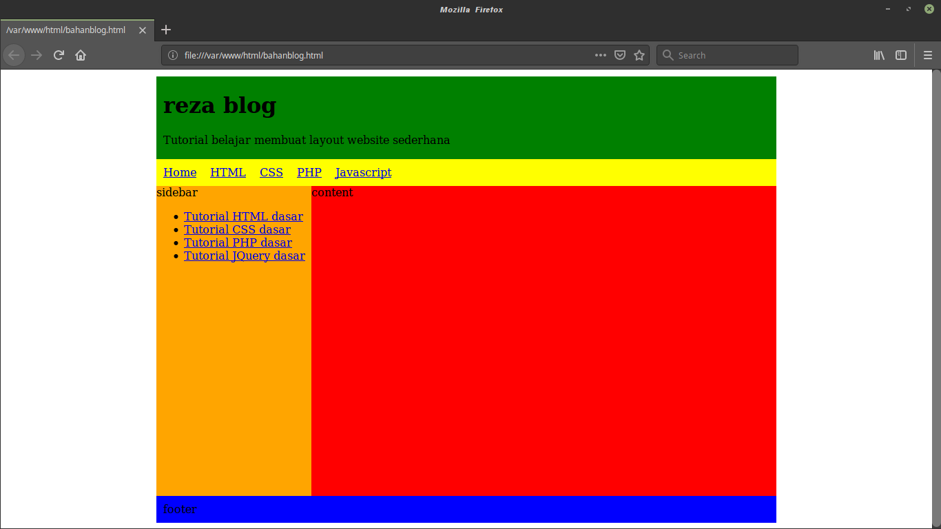 Cara membuat layout sederhana dengan html dan css