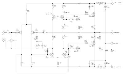 Circuit schematics Skema  Mosfet  Power  Amplifier 300 