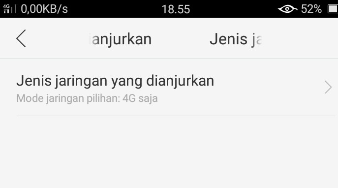 Mengubah jaringan ke 4g only semua android