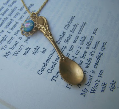 Gold Spoon Necklace from Etsy