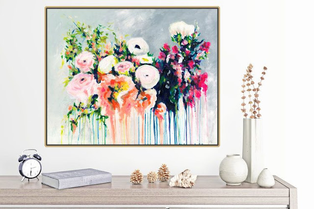 abstract floral paintings by Megan Carty