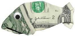Billy Bass money sculptures created by dollar