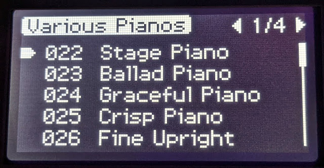 Casio PX-S7000 user display screen