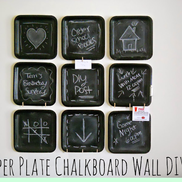 Paper Plate Chalkboard Wall DIY