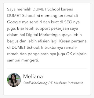 Testimoni Murid DUMET School