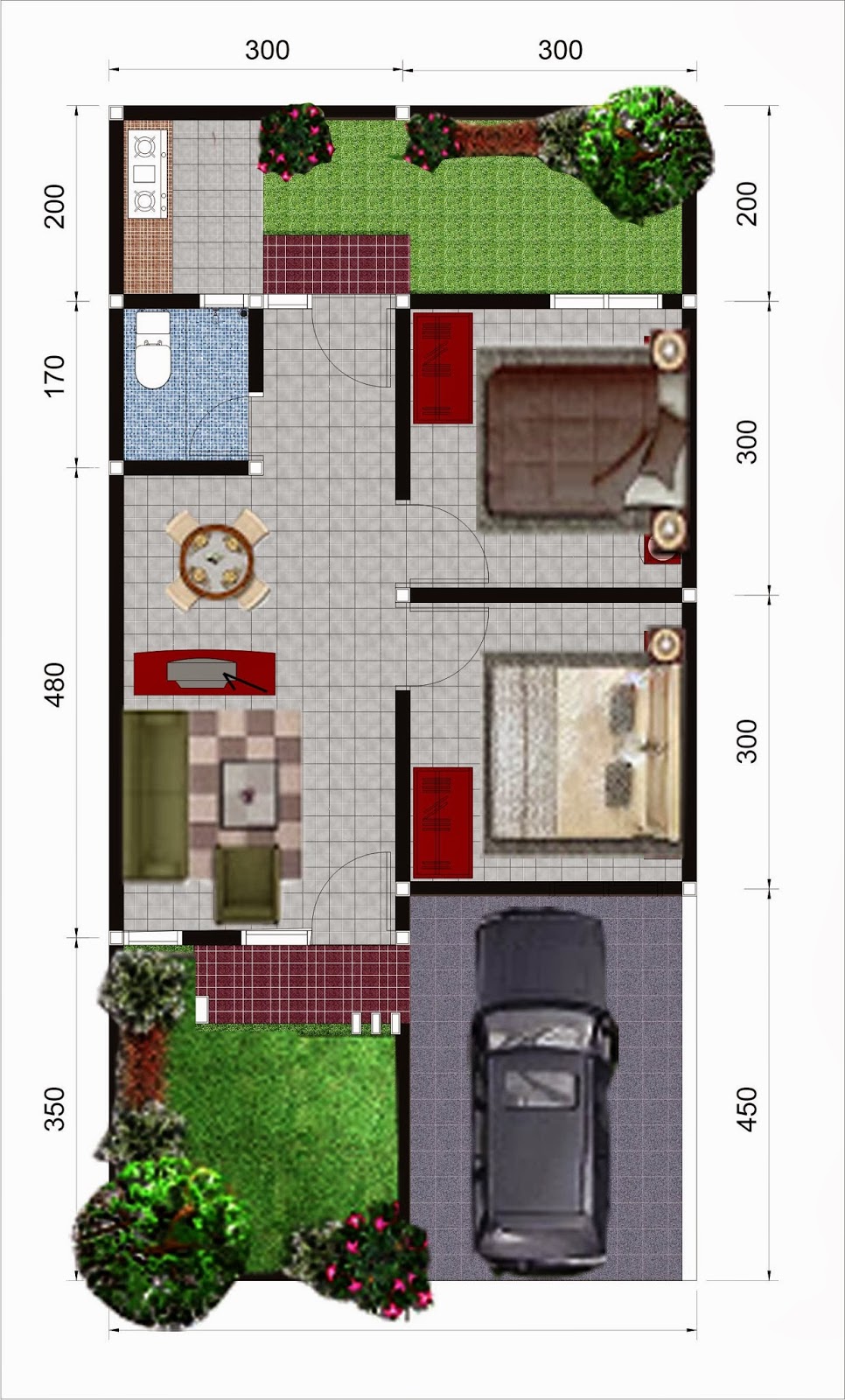 Hot Trend Denah Rumah Type40 Desain Rumah Minimalis Desain Rumah