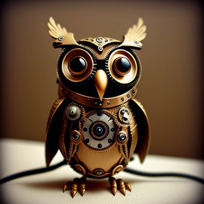 Steampunk Clockwork Owl Statue Miniature 3D amazingwallpapersa blogspot com (29)