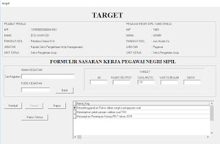 Tampilan Form Transaksi Target - source code aplikasi pkl delphi