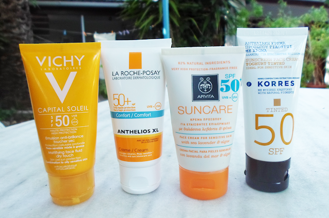 sunscreen for sensitive skin sunprotection Vichy Apivita Korres