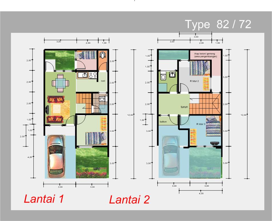 34 Denah  Terbaik Rumah  Minimalis  2  Lantai  Rumahku Unik