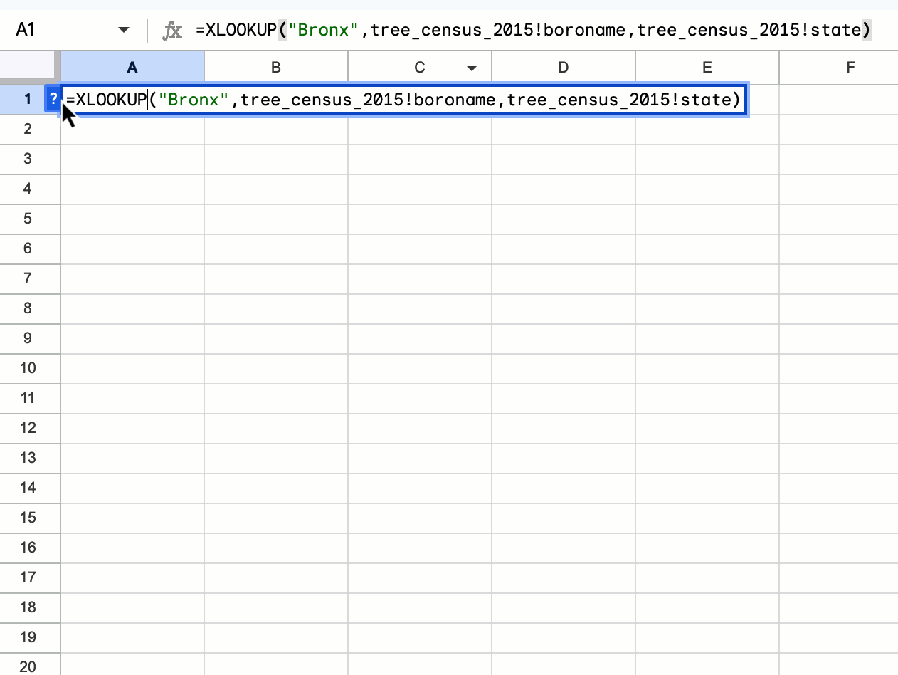 Using functions in Connected Sheets for BigQuery