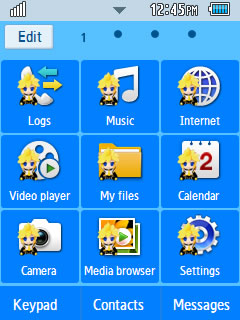 Anime Kagamine Len Samsung Corby 2 Theme Menu