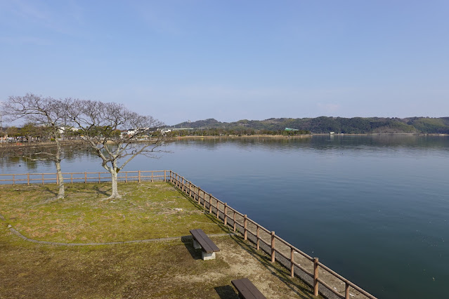 鳥取県東伯郡湯梨浜町下浅 東郷湖羽合臨海公園浅津公園からの眺望