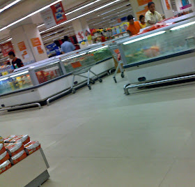 freezer section of supermarket