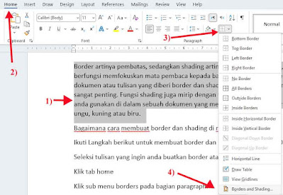 Cara Membuat Border and Shading di ms Word 2021