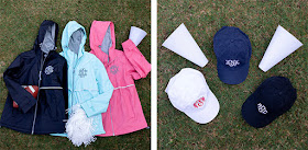 personalized rain jacket and baseball hat