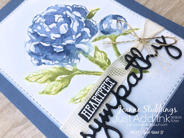 Jo's Stamping Spot - Just Add Ink Challenge #533 - Sympathy watercolour card using Prized Peony stamp set by Stampin' Up!