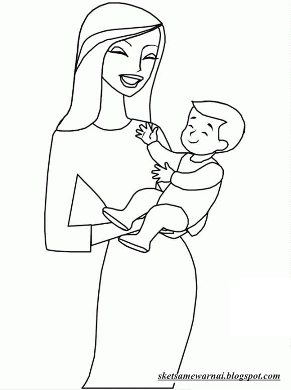 Martias-db21 - Sketsa Gambar Mewarnai Hari Ibu