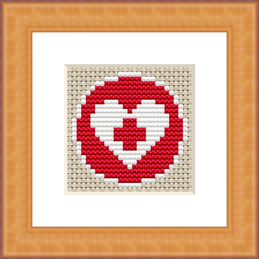 Medical heart cross stitch pattern