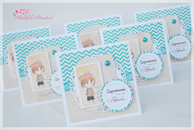 Zaproszenie na 1 Urodziny chłopca scrapbooking