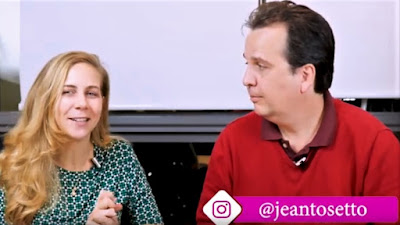 Gabriela Mosmann e Jean Tosetto (quem?) na sede da Suno Research em São Paulo.