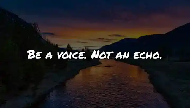 Be a voice. Not an echo.