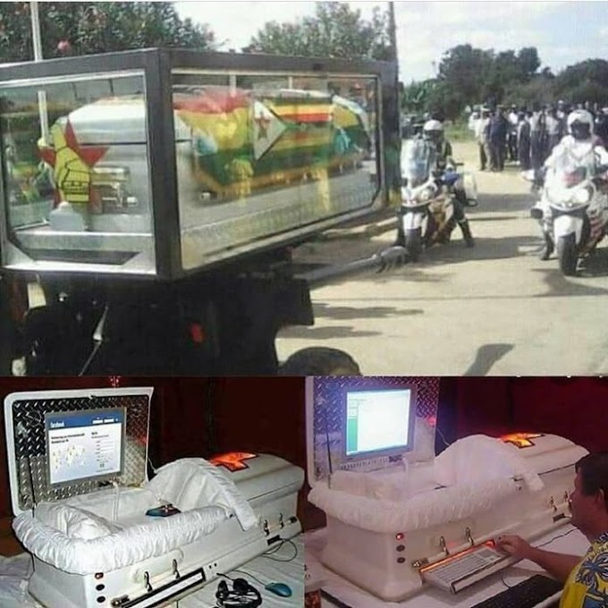 (pics) Mugabe’s computerized coffin will allow his family members to see him while in his grave 