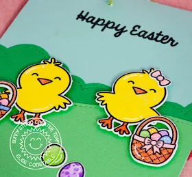 Sunny Studio: Happy Easter Card by Elise Constable using A Good Egg stamps & dies.