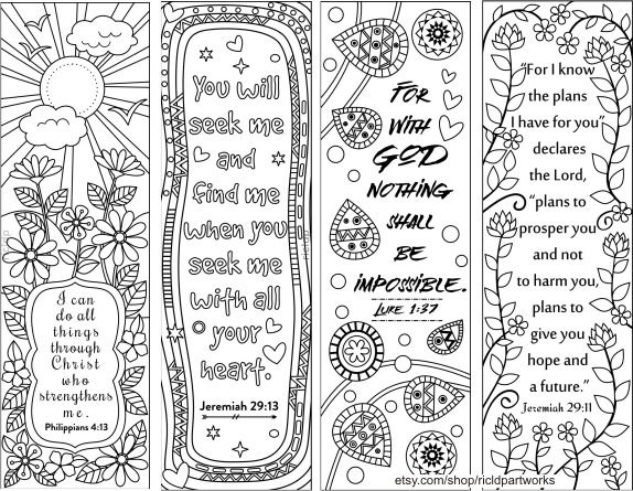 coloring bookmarks with bible verses