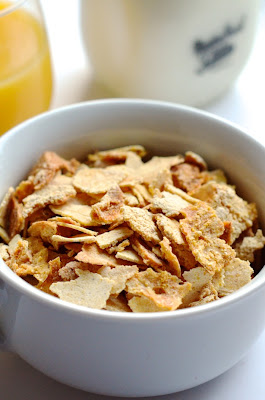 bowl of homemade corn flakes cereal