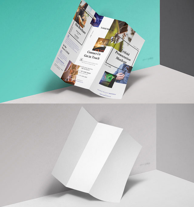 Tri Fold Brochure Mockup Template