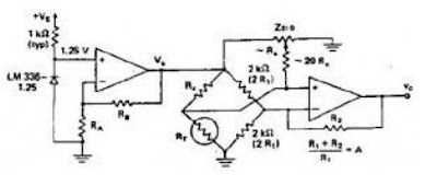 For the temperature compensation technique using a bridge amplifier circuit, it is better to use this type of resistance sensor because the bridge circuit can be adjusted to its equilibrium point.