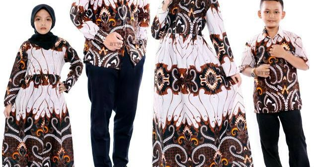 Setelan model baju  gamis  batik couple keluarga sarimbit 