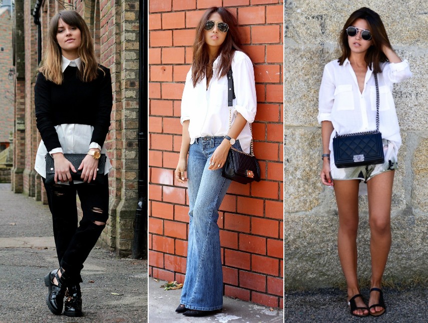 ways to wear white shirt trend 2014 outfits fashion blog bloggers wearing white shirt street style streetstyle