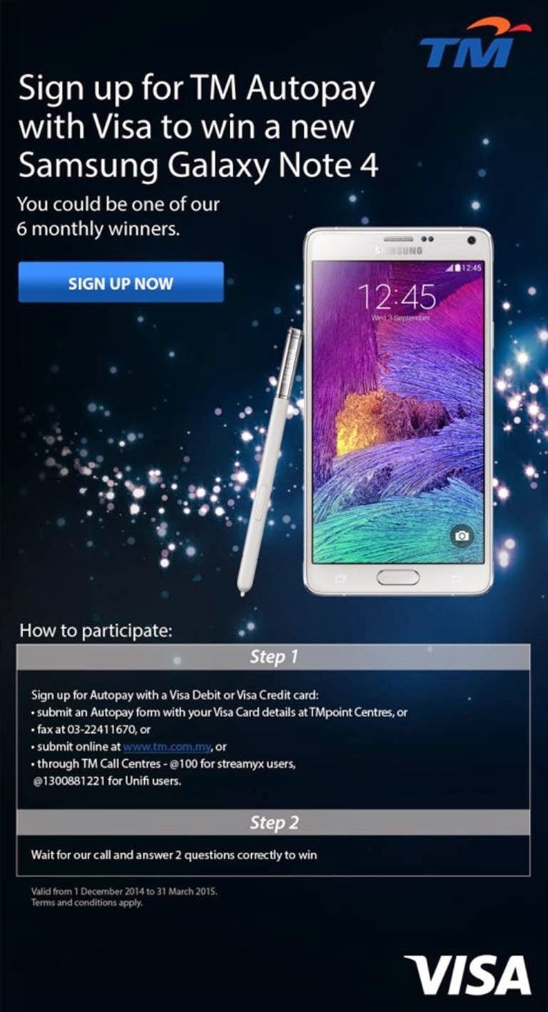 Sign Up for TM Autopay with VISA to Win A New Samsung Galaxy Note 4!