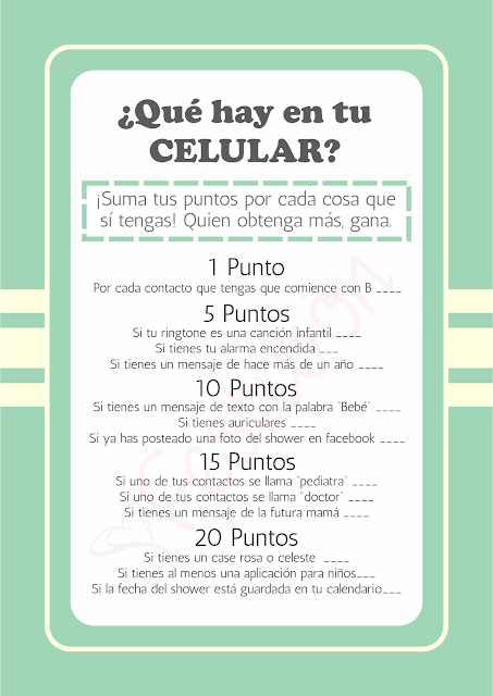 juegos para baby shower para imprimir que hay en tu celular en español