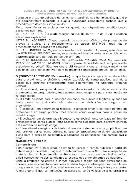 QUESTÕES DE DIREITO ADMINISTRATIVO PDF