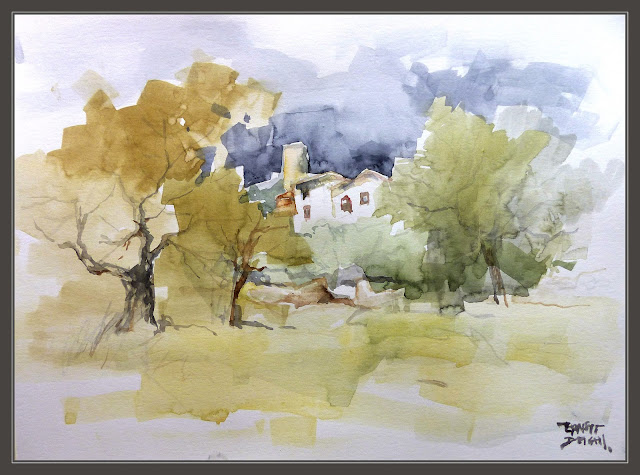 SANT VICENÇ DE CALDERS-PINTURA-EL VENDRELL-PAISATGES-AQUAREL·LES-ACUARELAS-ARTISTA-PINTOR-ERNEST DESCALS-