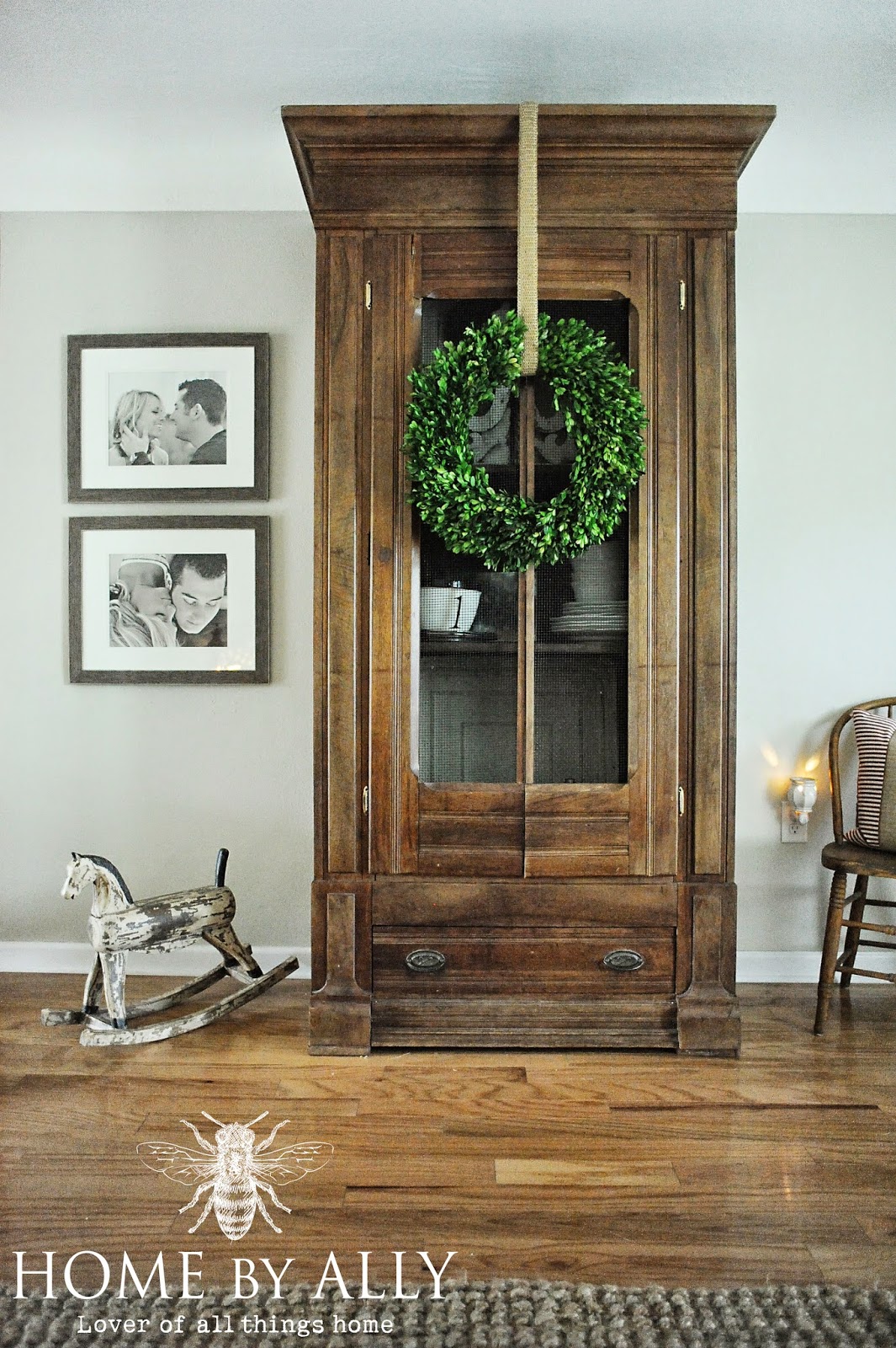 Beautiful large antique wood cupboard on Home by Ally  ||  Friday Favorites at www.andersonandgrant.com