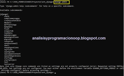 Comandos de Django Admin