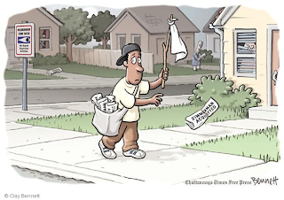 image: cartoon by Clay Bennett, "Newsboy"