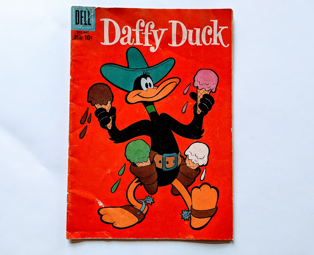 image of vintage comic book with drawing on white background