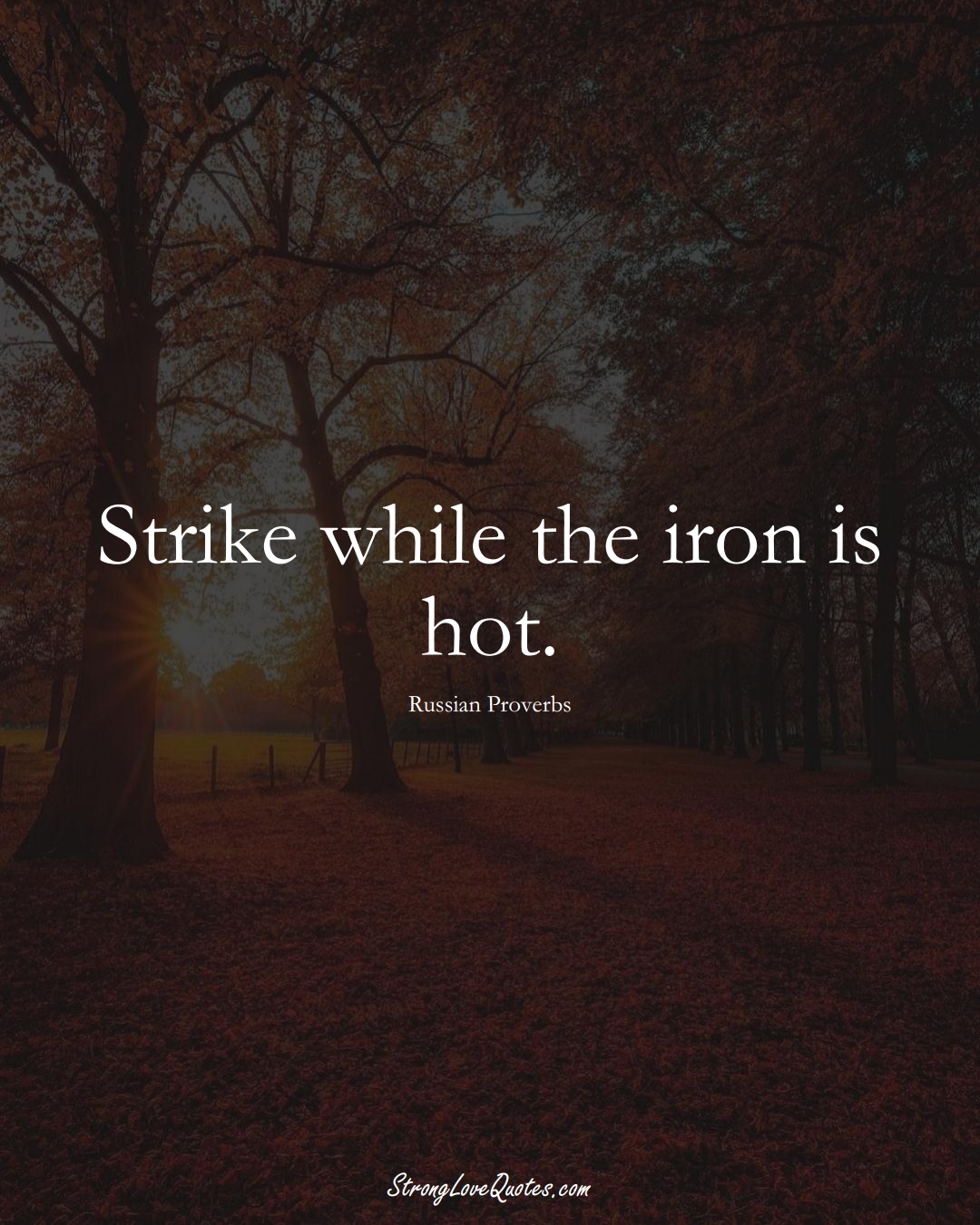 Strike while the iron is hot. (Russian Sayings);  #AsianSayings