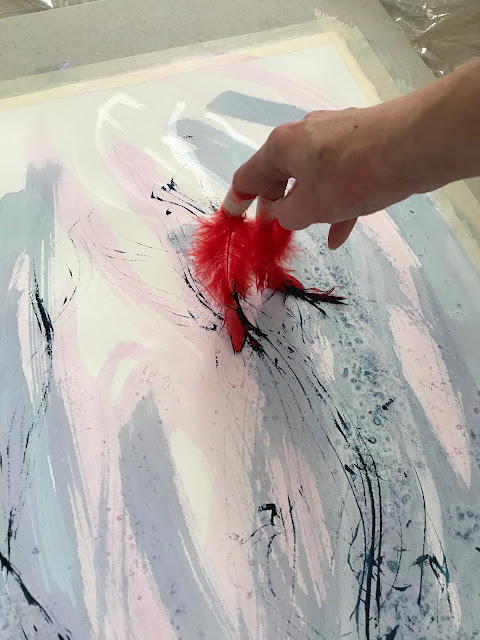 Feather painting by K. Tschährä