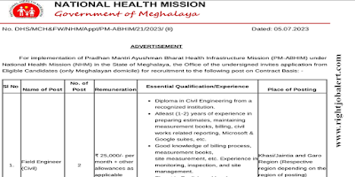 Field Engineer - Civil Jobs National Health Mission