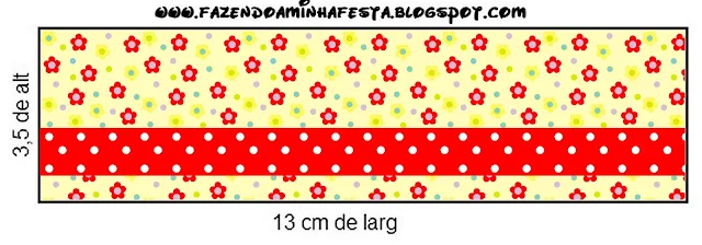 Red Flowers in Yellow, Free Printable Labels.