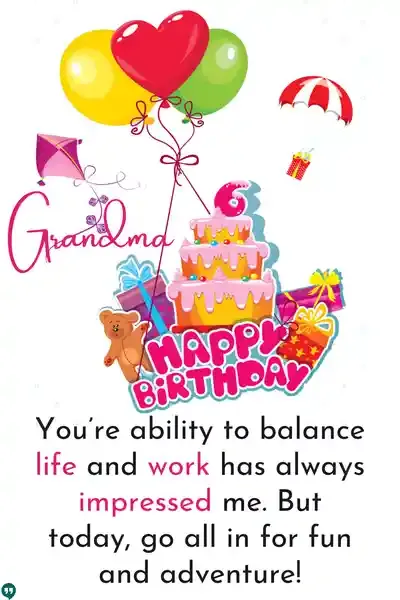 inspirational happy birthday grandma wishes with cake